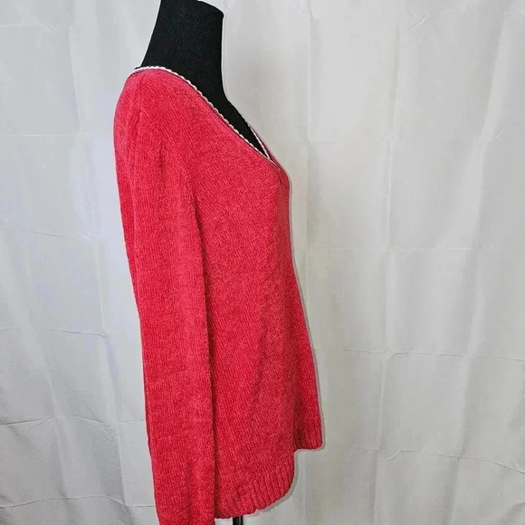Tommy Hilfiger Chenille Varsity Style Red Sweater - Picture 4 of 7